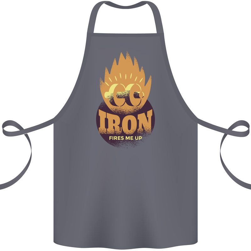 Iron Fires Me Up Gym Bodybuilding Cotton Apron 100% Organic Steel