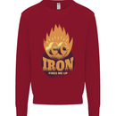 Iron Fires Me Up Gym Bodybuilding Kids Sweatshirt Jumper Red