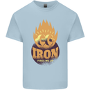 Iron Fires Me Up Gym Bodybuilding Kids T-Shirt Childrens Light Blue