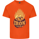 Iron Fires Me Up Gym Bodybuilding Kids T-Shirt Childrens Orange