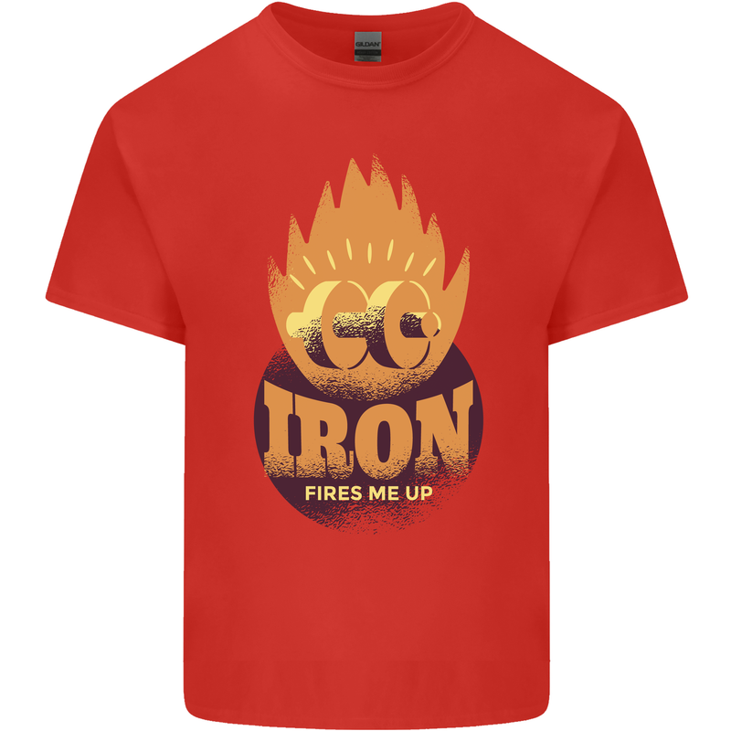 Iron Fires Me Up Gym Bodybuilding Kids T-Shirt Childrens Red
