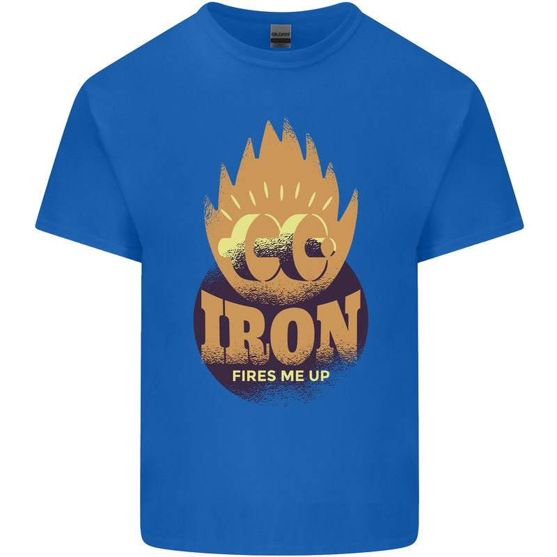 Iron Fires Me Up Gym Bodybuilding Kids T-Shirt Childrens Royal Blue