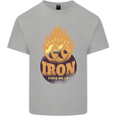 Iron Fires Me Up Gym Bodybuilding Kids T-Shirt Childrens Sports Grey