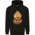 Iron Fires Me Up Gym Bodybuilding Mens 80% Cotton Hoodie Black