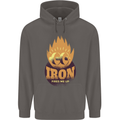 Iron Fires Me Up Gym Bodybuilding Mens 80% Cotton Hoodie Charcoal