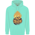 Iron Fires Me Up Gym Bodybuilding Mens 80% Cotton Hoodie Peppermint