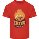 Iron Fires Me Up Gym Bodybuilding Mens Cotton T-Shirt Tee Top Red