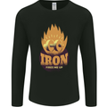 Iron Fires Me Up Gym Bodybuilding Mens Long Sleeve T-Shirt Black