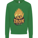 Iron Fires Me Up Gym Bodybuilding Mens Sweatshirt Jumper Irish Green