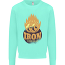 Iron Fires Me Up Gym Bodybuilding Mens Sweatshirt Jumper Peppermint