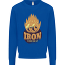 Iron Fires Me Up Gym Bodybuilding Mens Sweatshirt Jumper Royal Blue