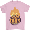 Iron Fires Me Up Gym Bodybuilding Mens T-Shirt 100% Cotton Light Pink