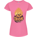 Iron Fires Me Up Gym Bodybuilding Womens Petite Cut T-Shirt Azalea