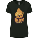 Iron Fires Me Up Gym Bodybuilding Womens Wider Cut T-Shirt Black
