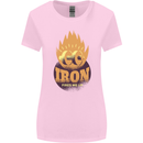 Iron Fires Me Up Gym Bodybuilding Womens Wider Cut T-Shirt Light Pink