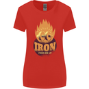 Iron Fires Me Up Gym Bodybuilding Womens Wider Cut T-Shirt Red