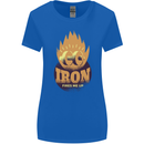 Iron Fires Me Up Gym Bodybuilding Womens Wider Cut T-Shirt Royal Blue