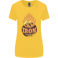 Iron Fires Me Up Gym Bodybuilding Womens Wider Cut T-Shirt Yellow