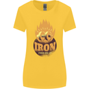 Iron Fires Me Up Gym Bodybuilding Womens Wider Cut T-Shirt Yellow