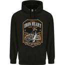 Iron Heart Biker Motorcycle Motorbike Mens Hoodie Black