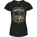 Iron Heart Biker Motorcycle Motorbike Womens Petite Cut T-Shirt Black