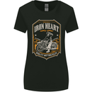 Iron Heart Biker Motorcycle Motorbike Womens Wider Cut T-Shirt Black