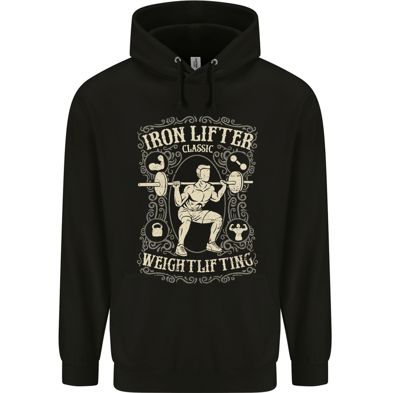 Iron Lifter Gym Bodybuilding Training Top Mens Hoodie Black