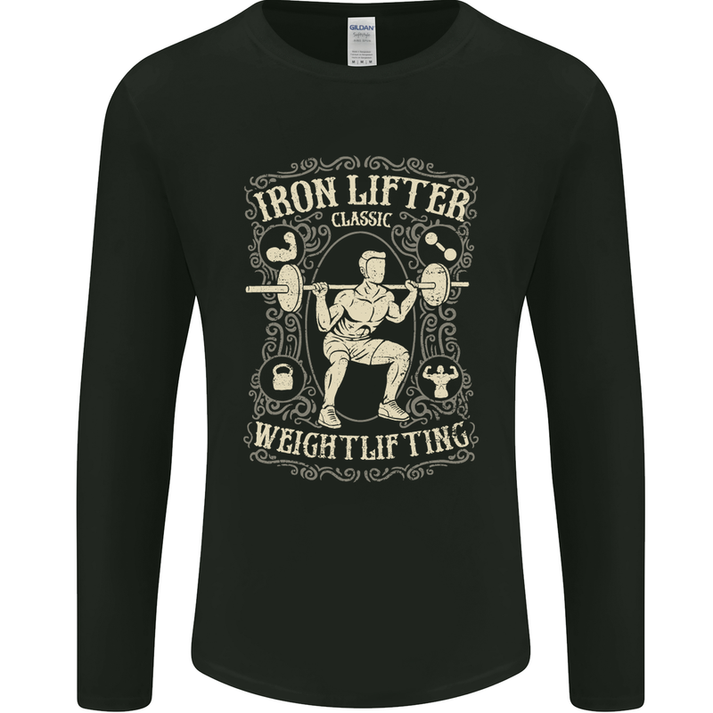 Iron Lifter Gym Bodybuilding Training Top Mens Long Sleeve T-Shirt Black