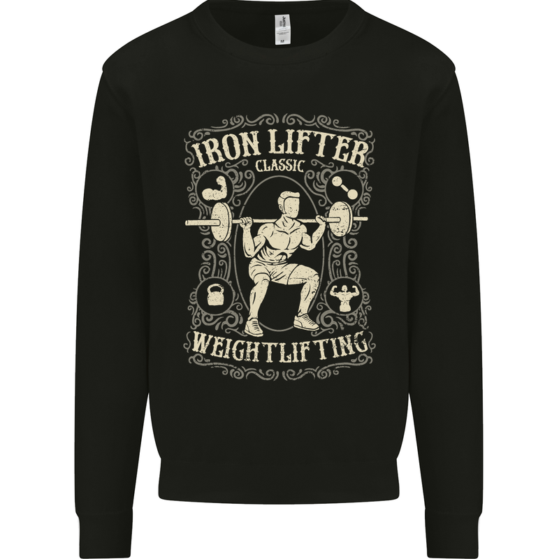 Iron Lifter Gym Bodybuilding Training Top Mens Sweatshirt Jumper Black