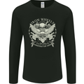 Iron Wheels Biker Motorcycle Motorbike Mens Long Sleeve T-Shirt Black