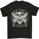 Iron Wheels Biker Motorcycle Motorbike Mens T-Shirt Cotton Gildan Black