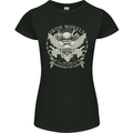 Iron Wheels Biker Motorcycle Motorbike Womens Petite Cut T-Shirt Black