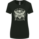 Iron Wheels Biker Motorcycle Motorbike Womens Wider Cut T-Shirt Black