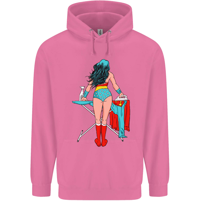 Ironing Superhero Funny Childrens Kids Hoodie Azalea