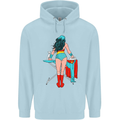 Ironing Superhero Funny Childrens Kids Hoodie Light Blue