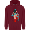 Ironing Superhero Funny Childrens Kids Hoodie Maroon