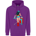 Ironing Superhero Funny Childrens Kids Hoodie Purple