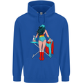 Ironing Superhero Funny Childrens Kids Hoodie Royal Blue