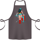 Ironing Superhero Funny Cotton Apron 100% Organic Dark Grey