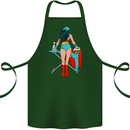 Ironing Superhero Funny Cotton Apron 100% Organic Forest Green