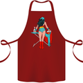 Ironing Superhero Funny Cotton Apron 100% Organic Maroon