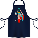 Ironing Superhero Funny Cotton Apron 100% Organic Navy Blue