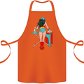 Ironing Superhero Funny Cotton Apron 100% Organic Orange