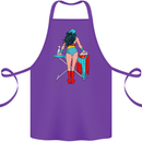 Ironing Superhero Funny Cotton Apron 100% Organic Purple