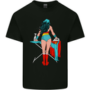 Ironing Superhero Funny Kids T-Shirt Childrens Black