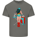 Ironing Superhero Funny Kids T-Shirt Childrens Charcoal
