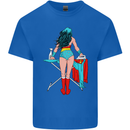 Ironing Superhero Funny Kids T-Shirt Childrens Royal Blue