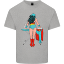 Ironing Superhero Funny Kids T-Shirt Childrens Sports Grey