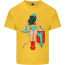Ironing Superhero Funny Kids T-Shirt Childrens Yellow