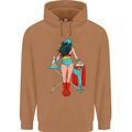 Ironing Superhero Funny Mens 80% Cotton Hoodie Caramel Latte